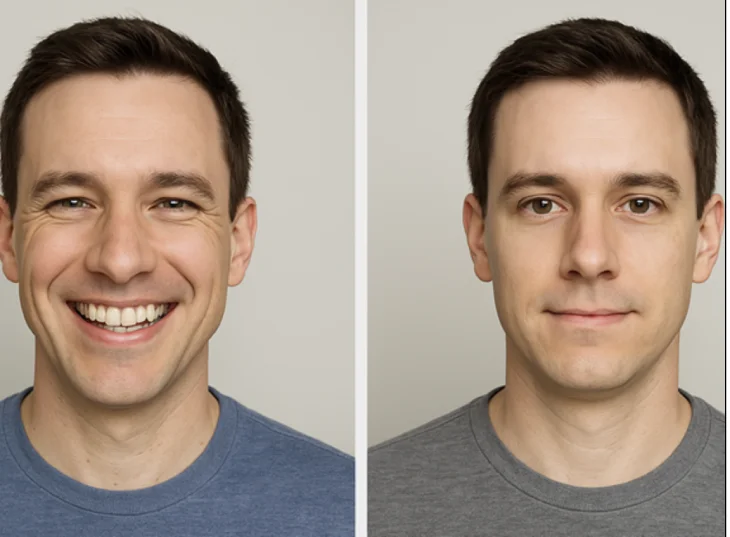 hombre joven sonriendo mientras mira a la cámara